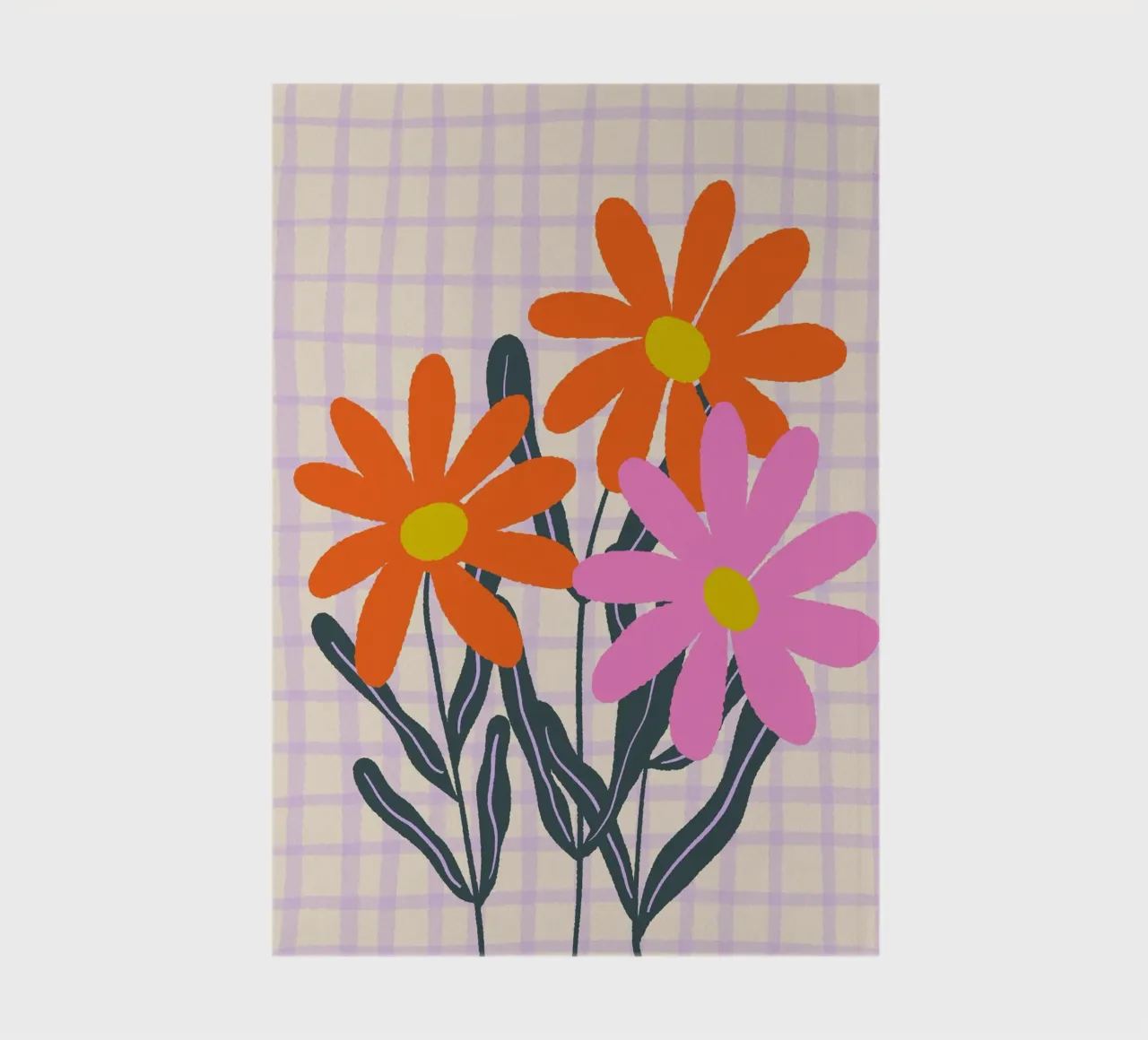 Abstract flowers on a grid pattern notebook by Wackapacka