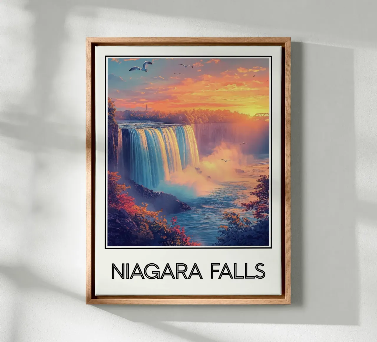 Cascate del Niagara tela con Cornice a cassetta da Frame the World