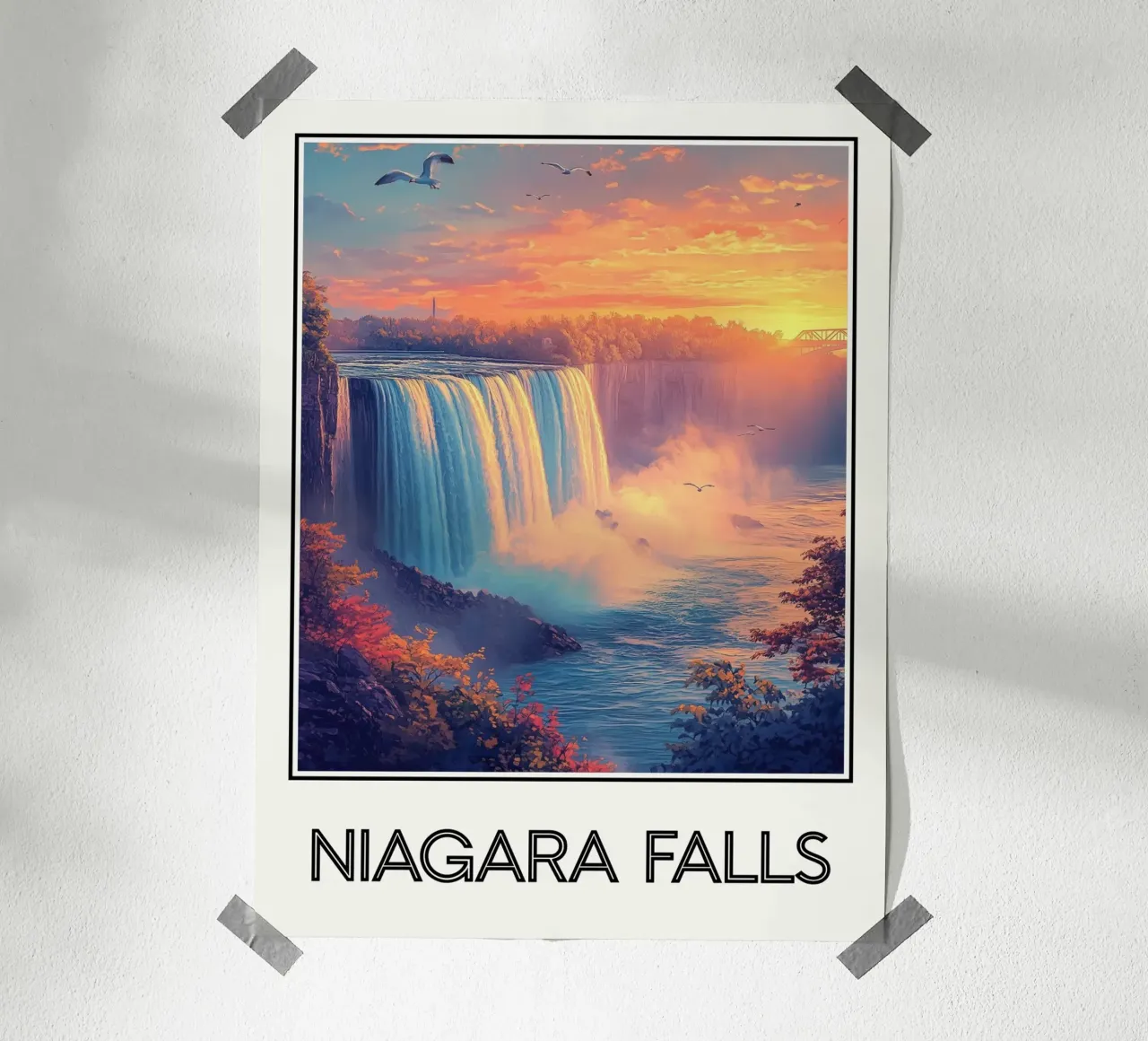 Cascate del Niagara poster con telaio in plastica da Frame the World