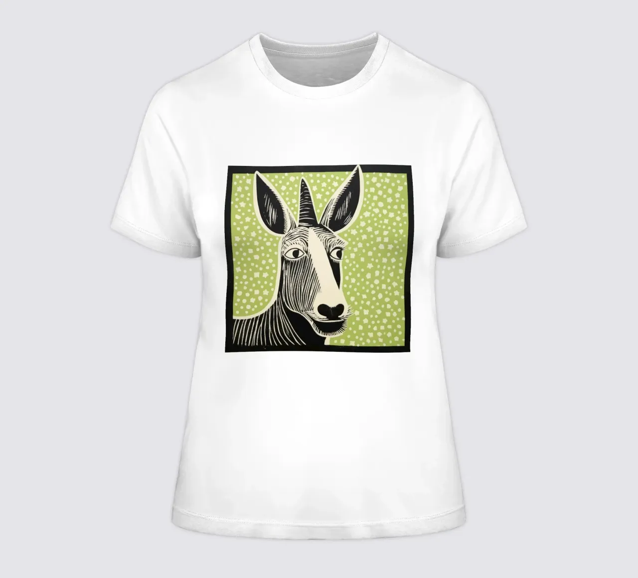 Green Donkey 2 women's fitted t-shirt by Minimal Animal Art
