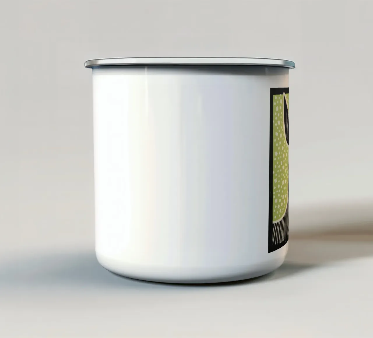 Asino verde 2 tazza in smalto da Minimal Animal Art