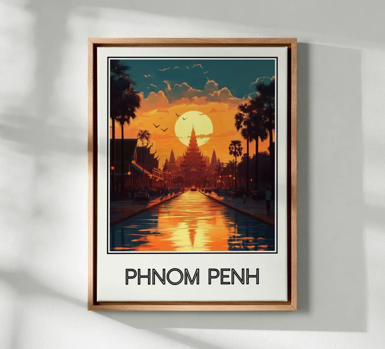 Phnom Penh tela con Cornice a cassetta da Frame the World