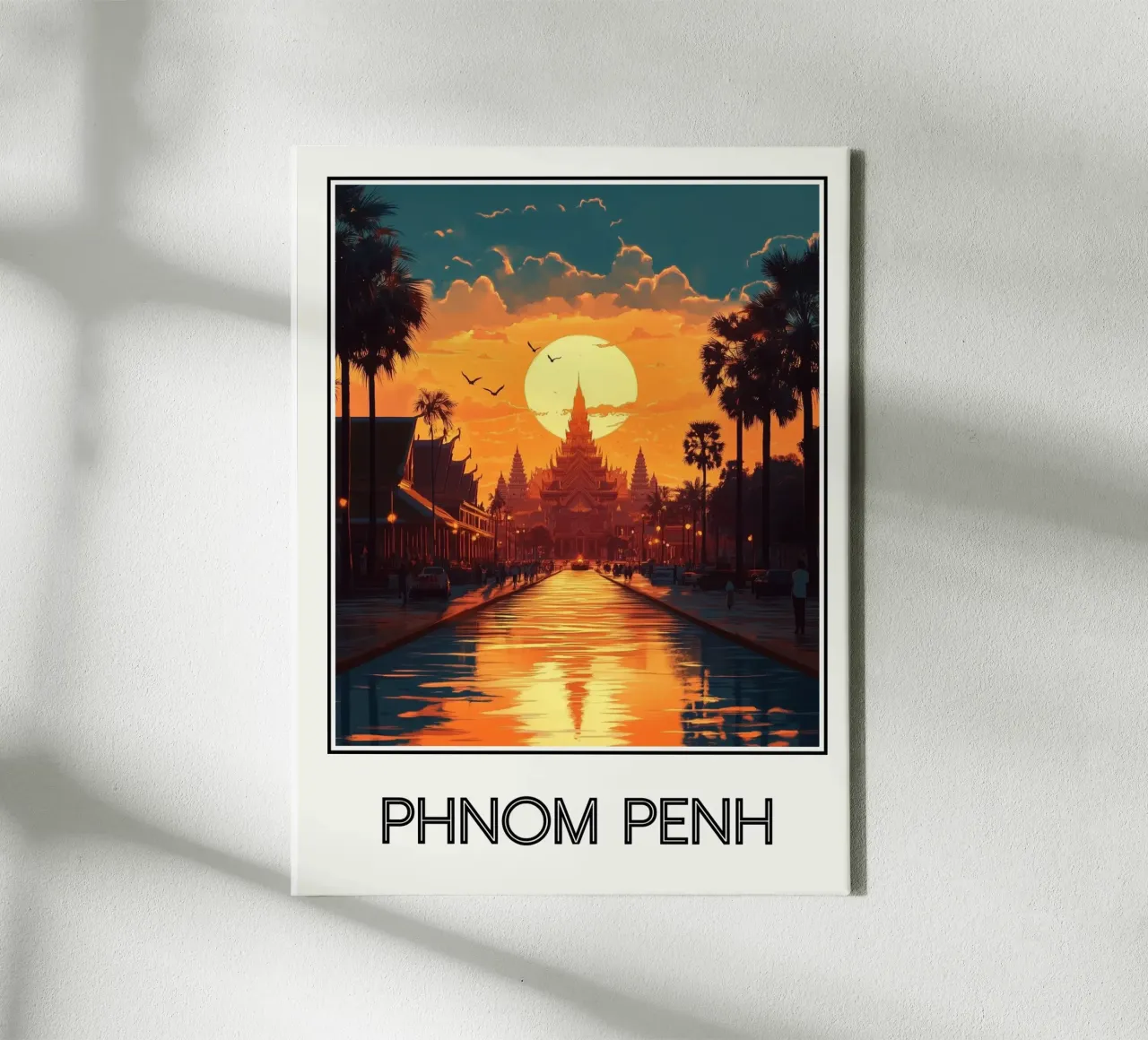 Phnom Penh tela con Cornice a cassetta da Frame the World