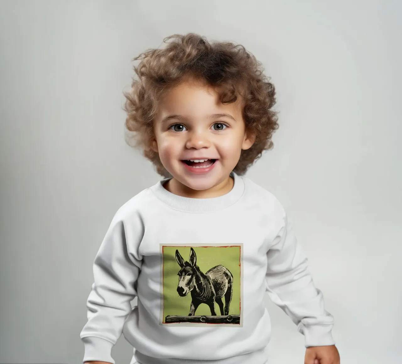 Green Donkey 4 baby sweatshirt by Minimal Animal Art