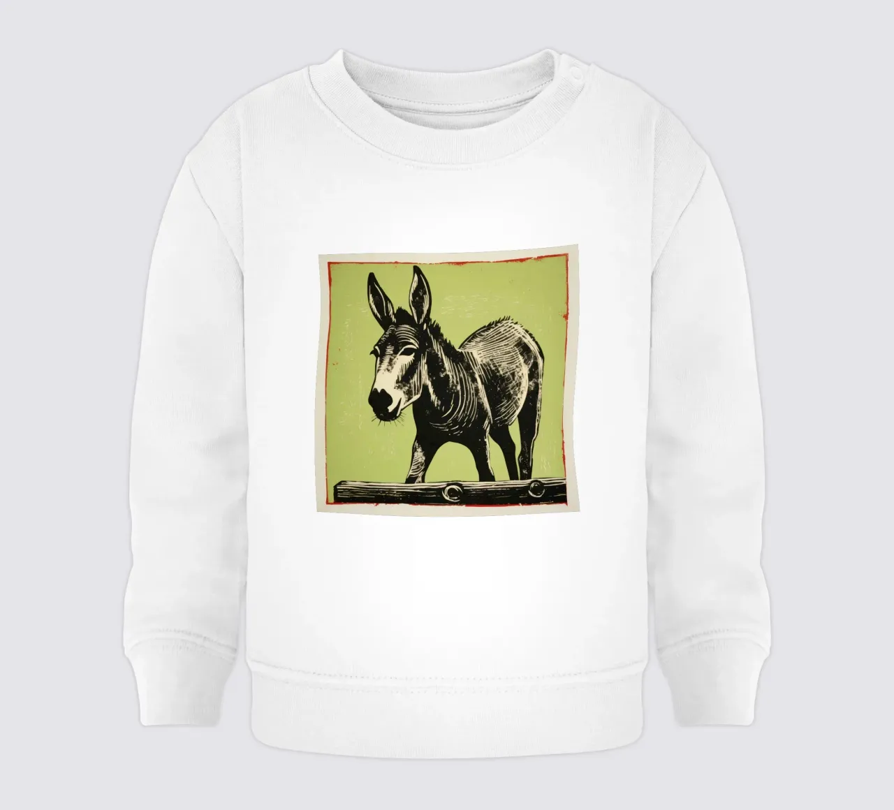 Green Donkey 4 baby sweatshirt by Minimal Animal Art