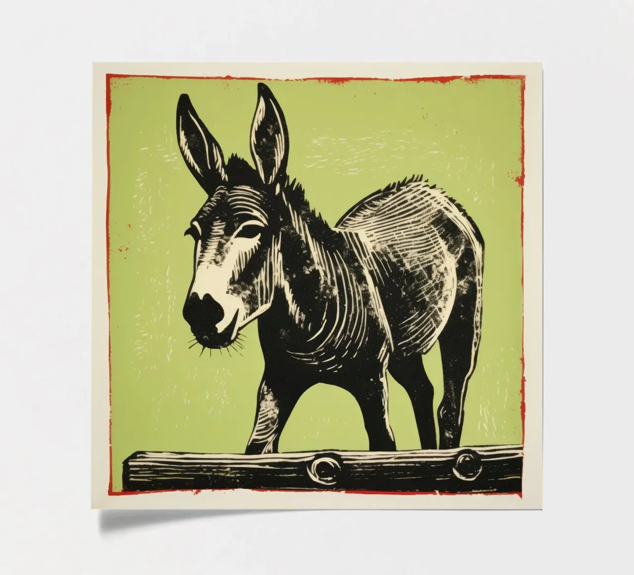 Green Donkey 4 sticker sheet by Minimal Animal Art