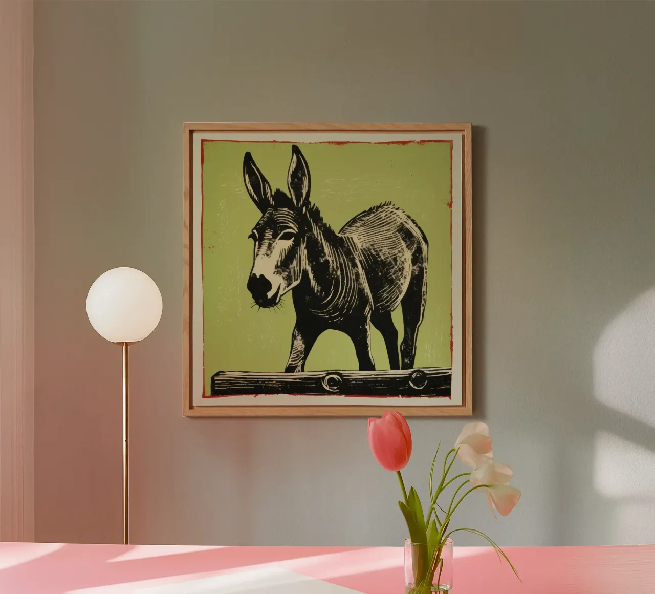 Green Donkey 4 alu-dibond by Minimal Animal Art