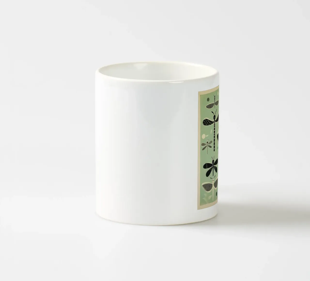 Libellula verde 1 tazza in ceramica da Minimal Animal Art