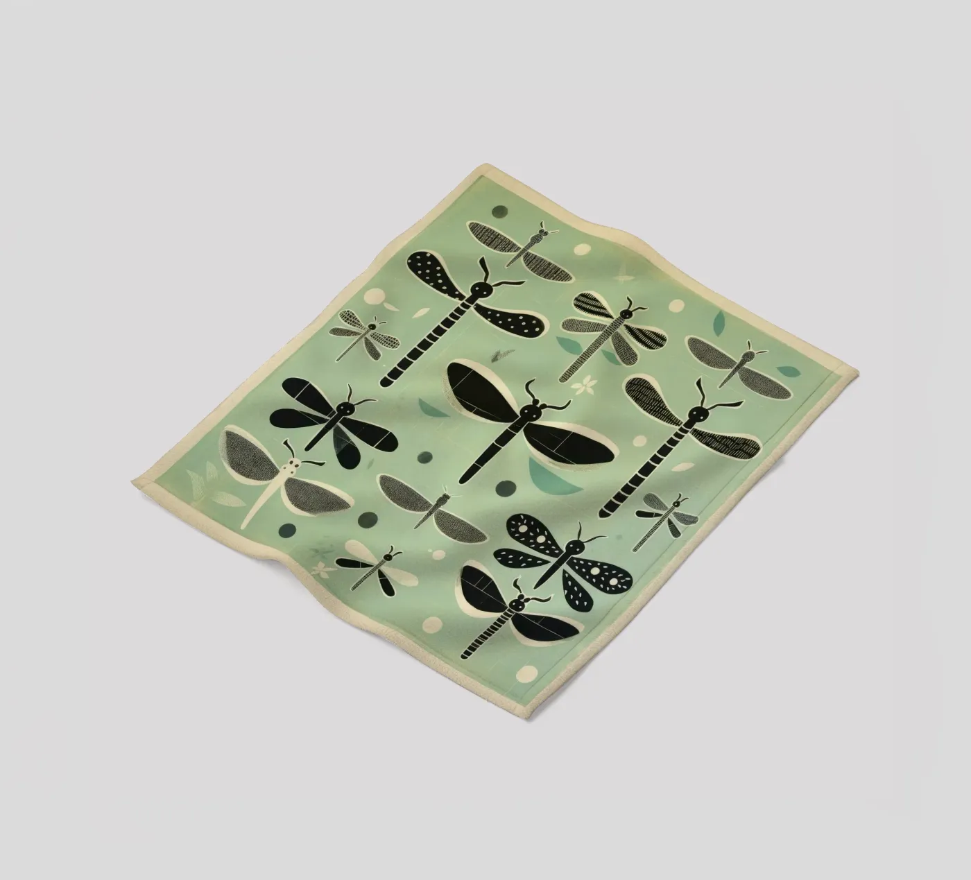 Groene libellen fleecedeken van Minimal Animal Art
