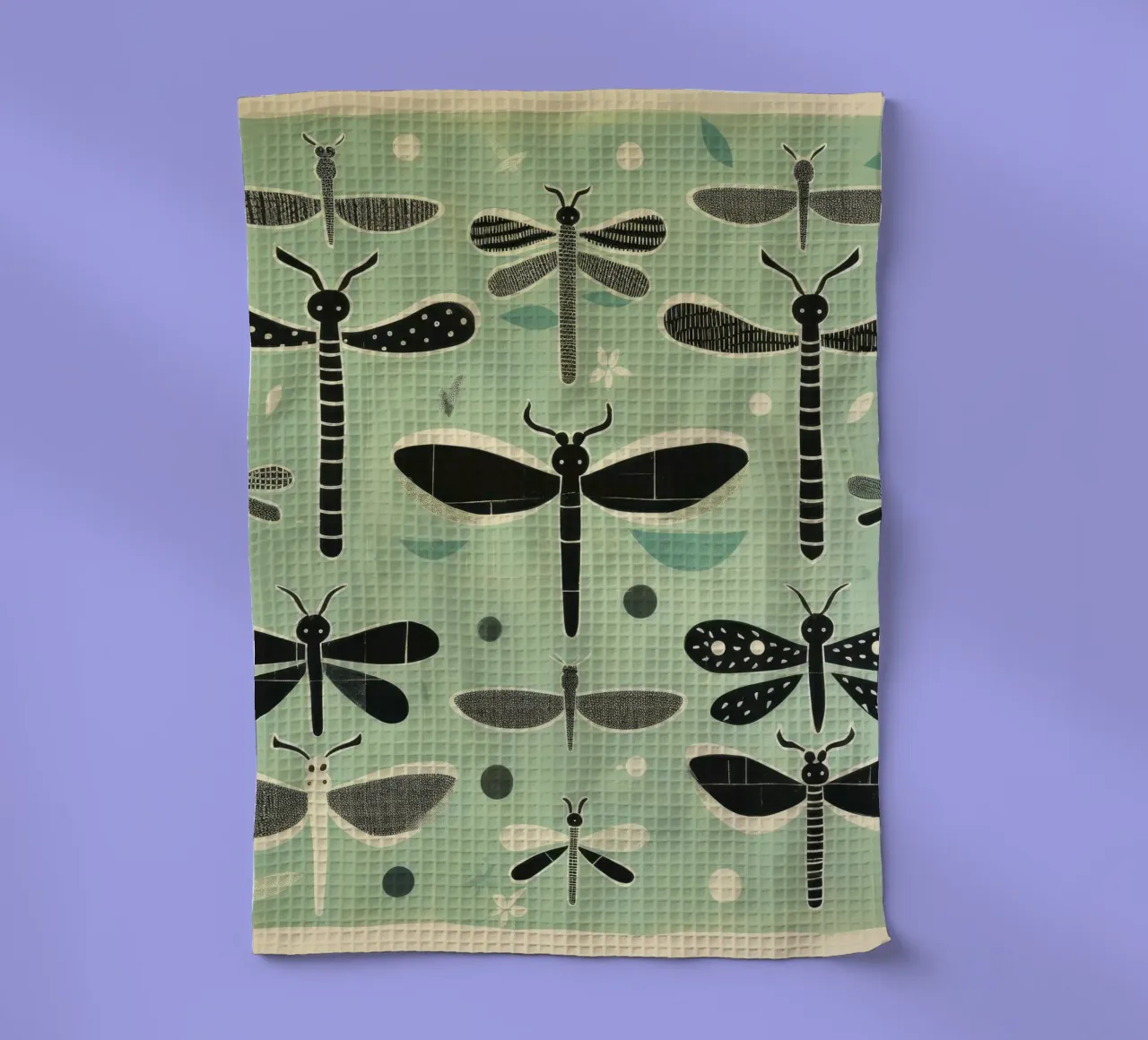 Libellula verde 1 canovaccio da cucina da Minimal Animal Art