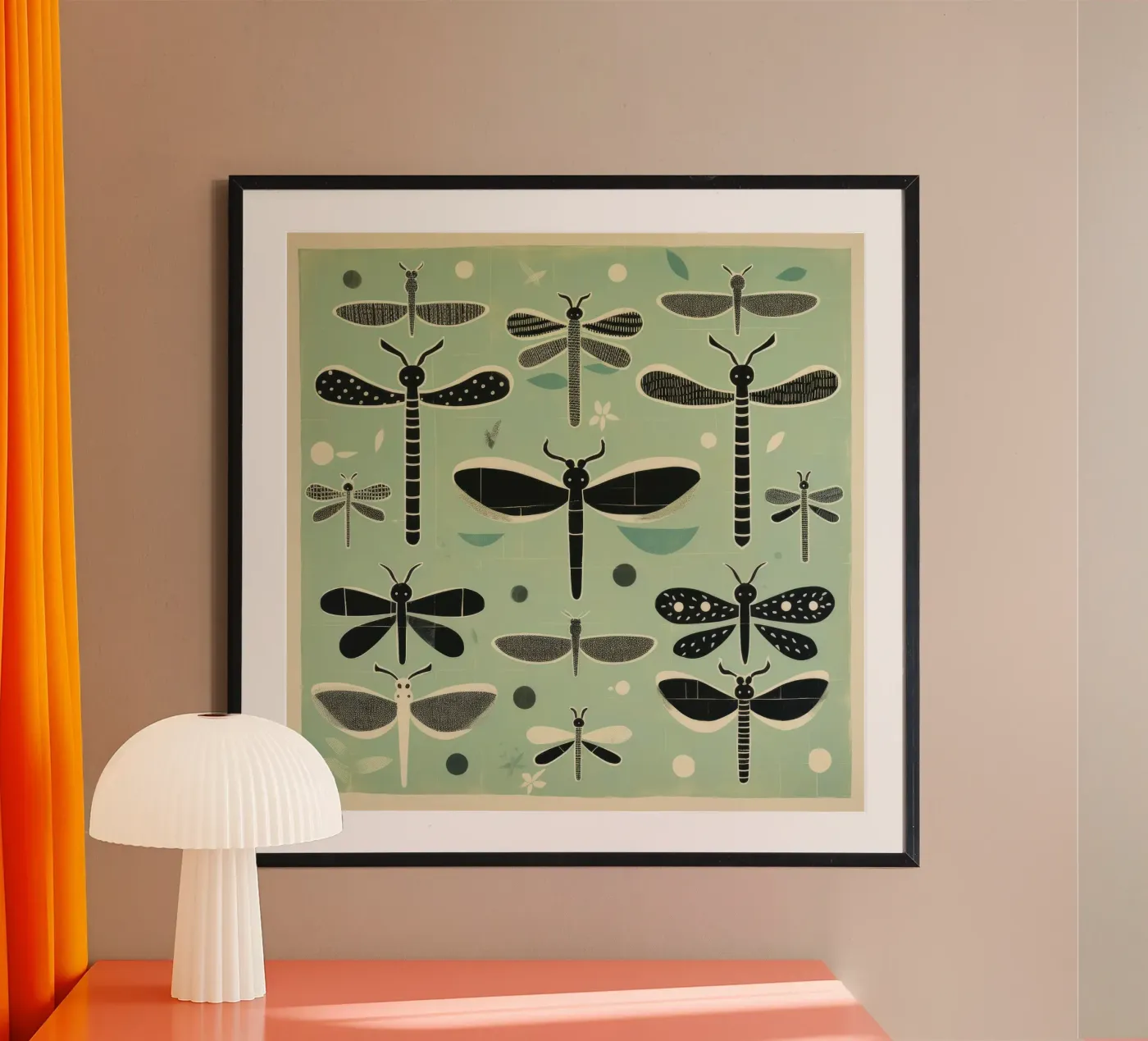 Libellule verdi poster da Minimal Animal Art