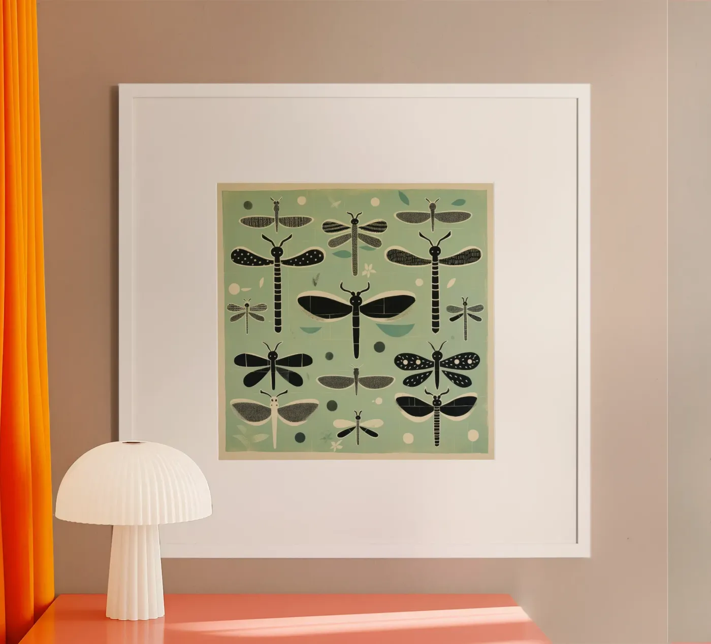Libellule verdi poster da Minimal Animal Art