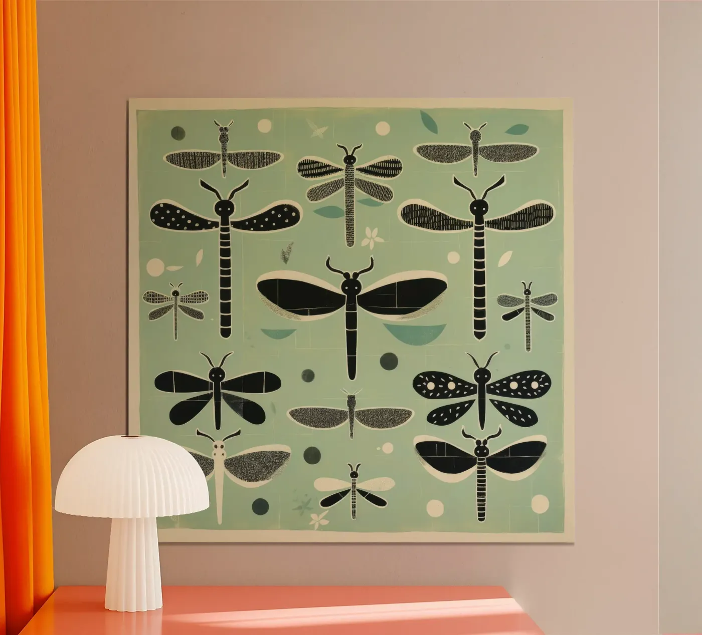 Libellule verdi poster da Minimal Animal Art