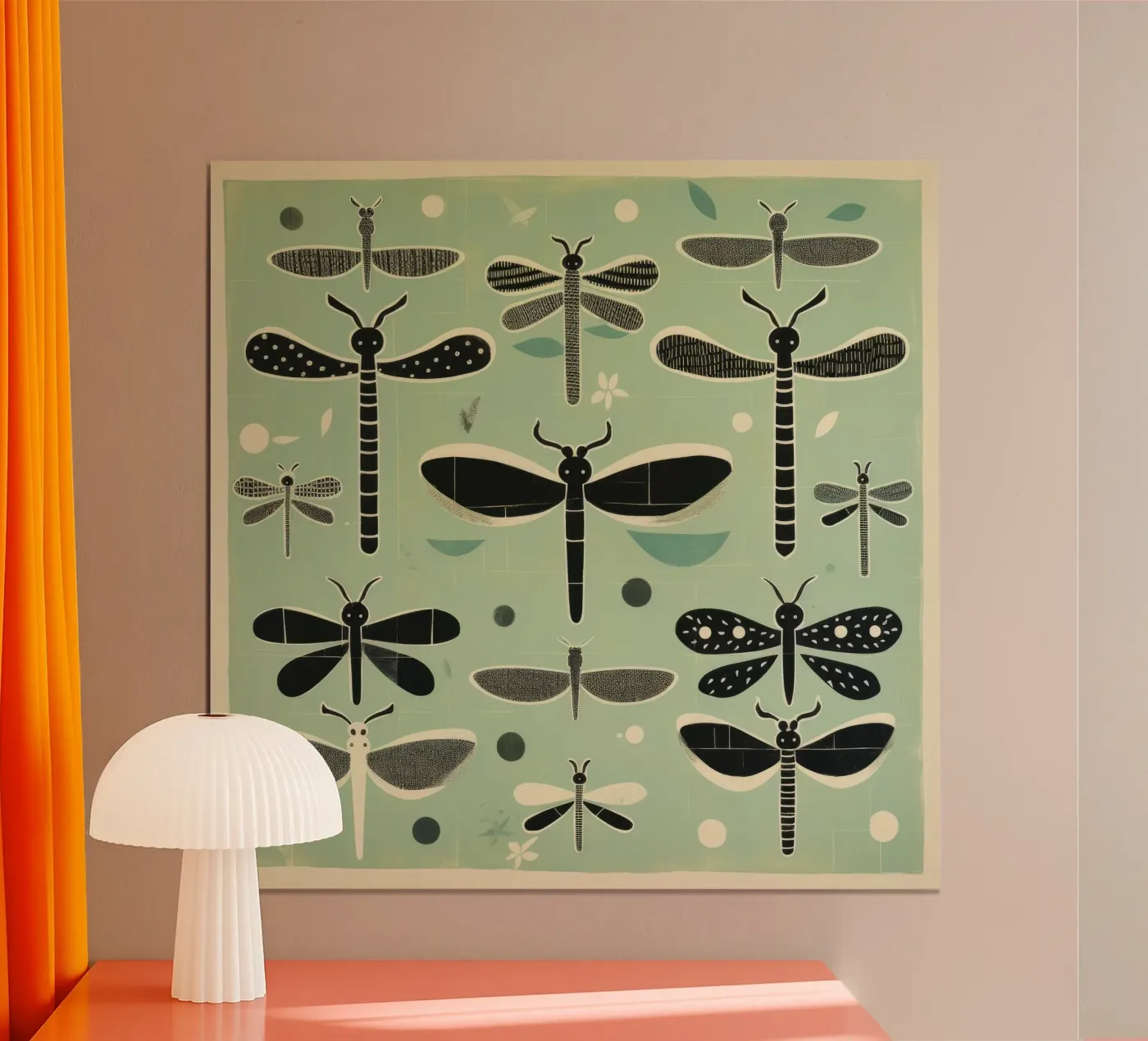 Libellule verdi poster da Minimal Animal Art