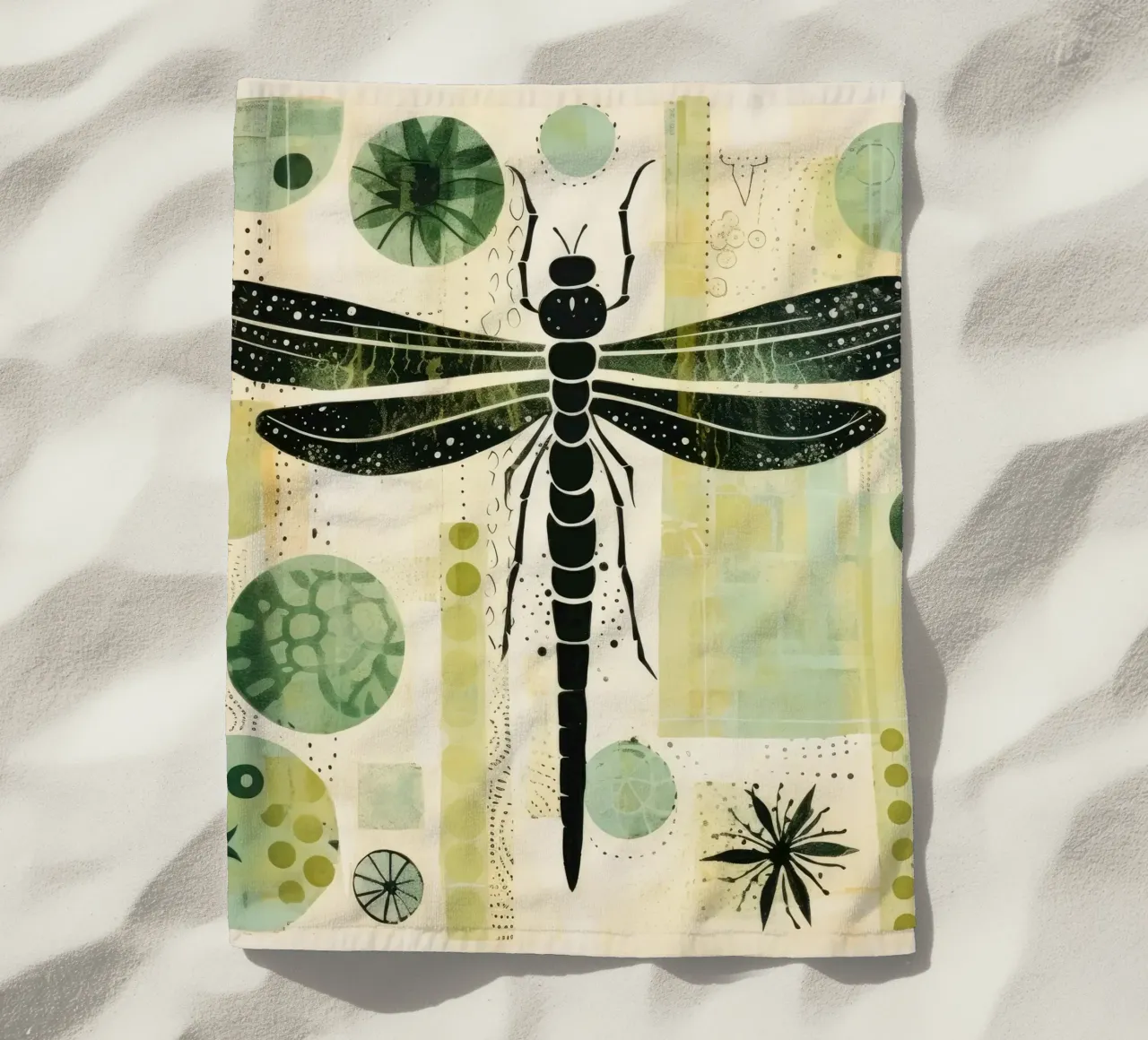 Libellula verde 2 telo mare da Minimal Animal Art