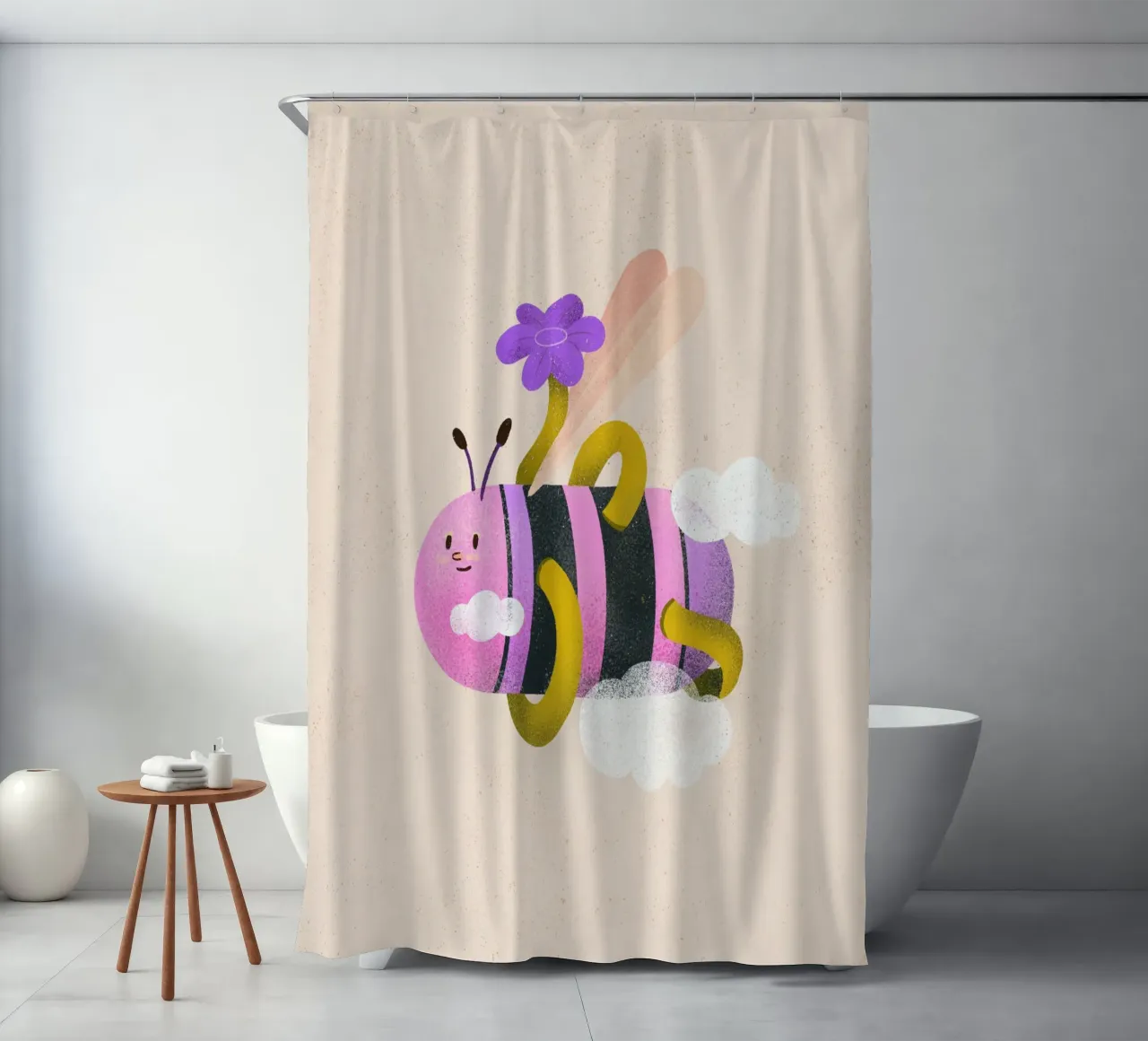 Bold bee shower curtain by Bold & Beautiful
