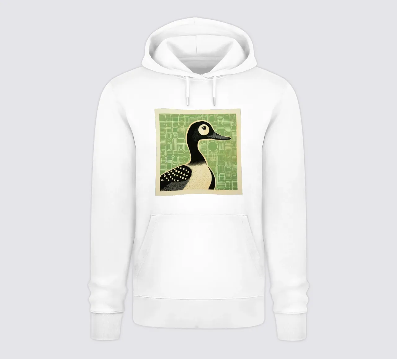 Anatra verde 1 felpa con cappuccio da Minimal Animal Art