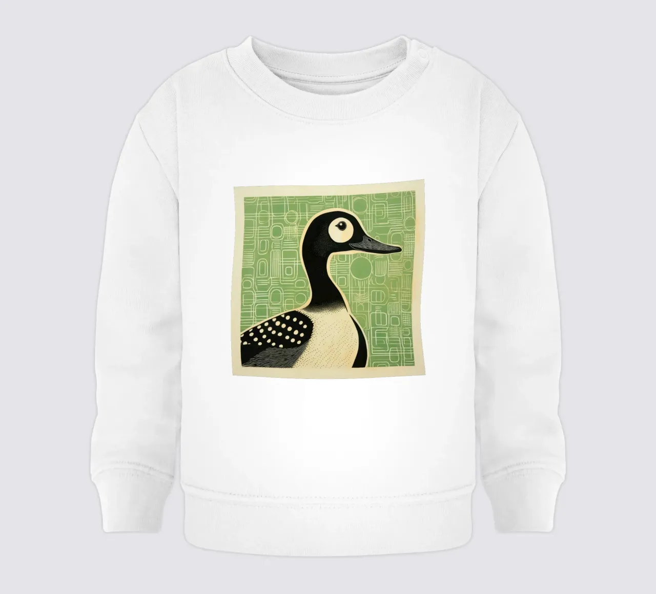 Anatra verde 1 felpa neonato da Minimal Animal Art