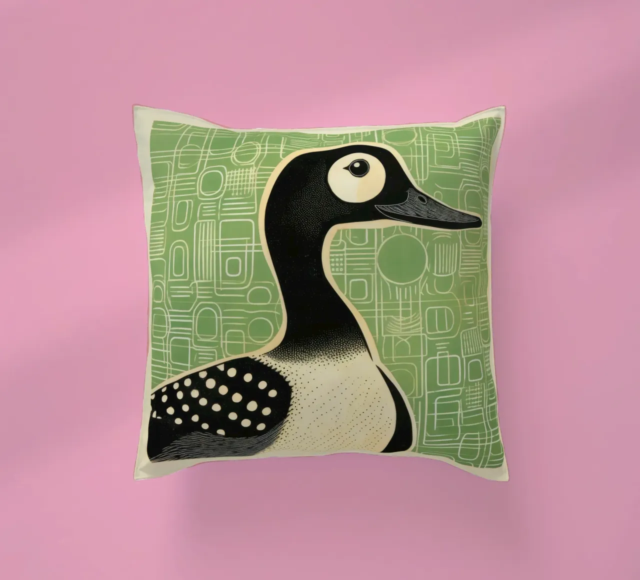 Anatra verde 1 cuscino da Minimal Animal Art