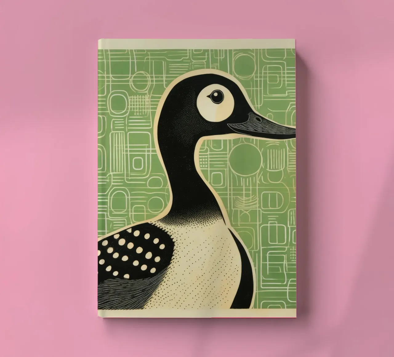 Green Duck 1 notebook by Minimal Animal Art