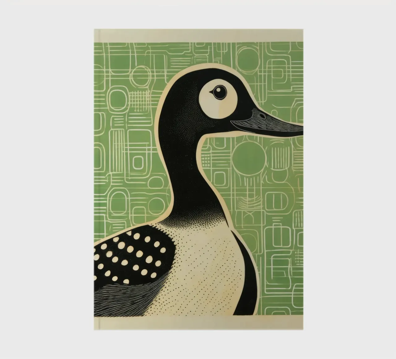 Green Duck 1 notebook by Minimal Animal Art