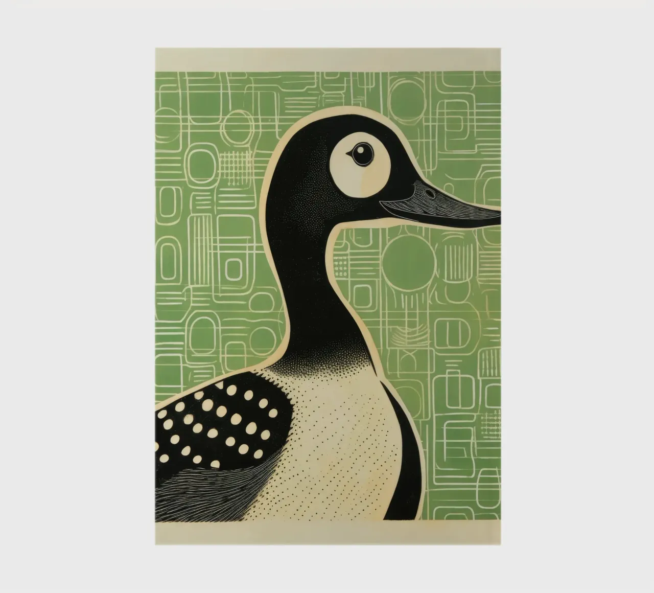 Green Duck 1 notebook by Minimal Animal Art