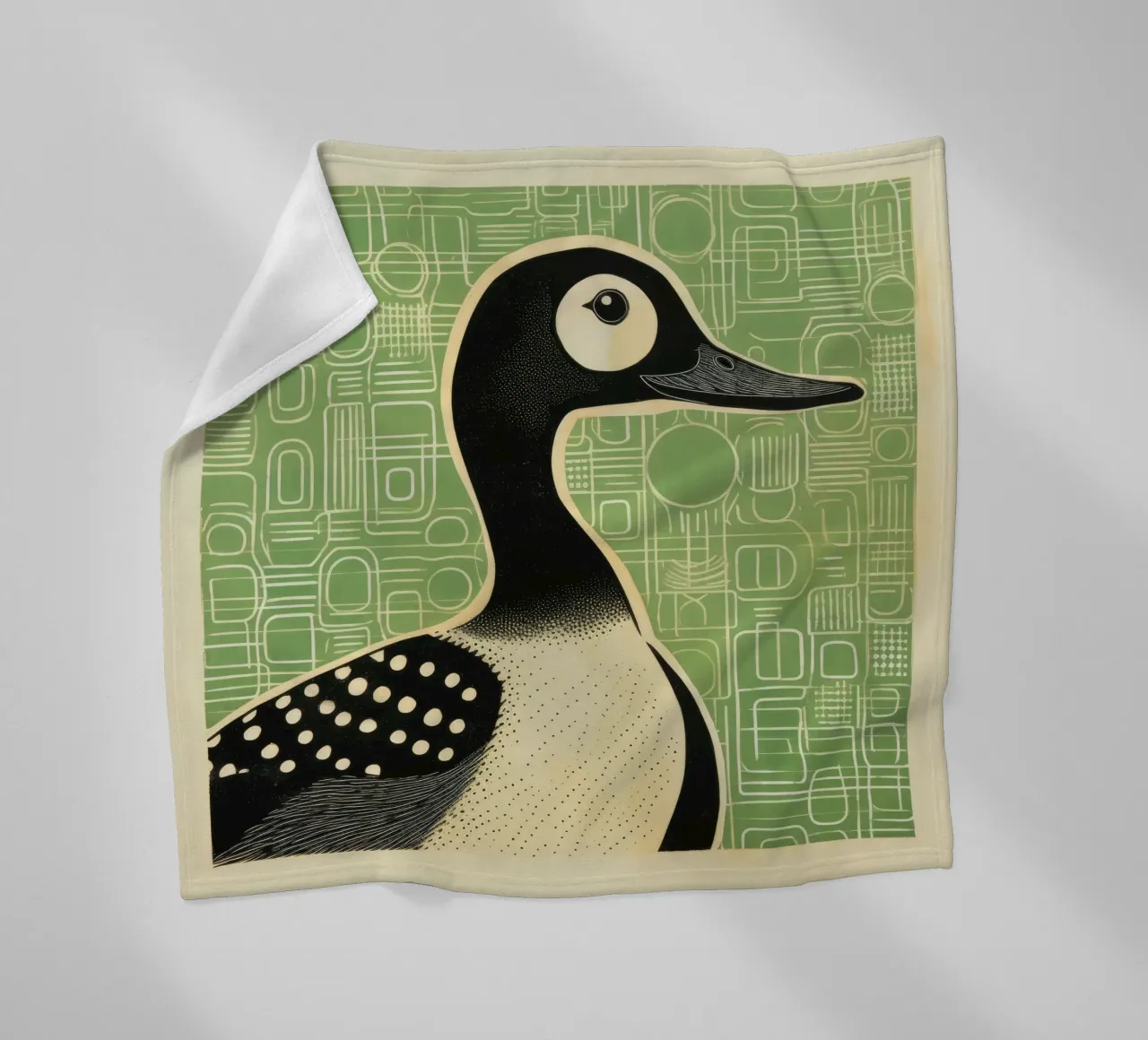 Anatra verde 1 coperta in pile da Minimal Animal Art