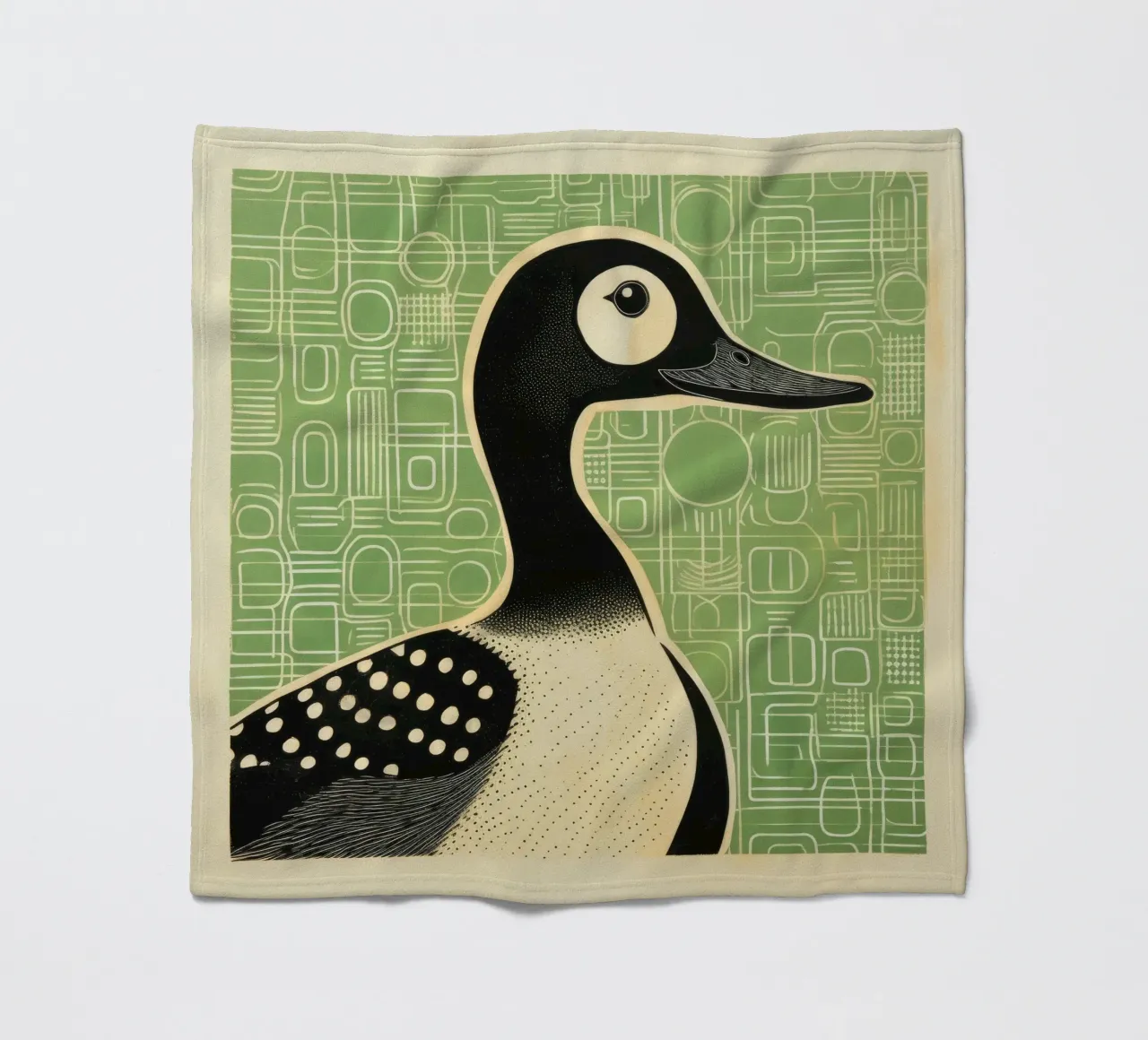 Anatra verde 1 coperta in pile da Minimal Animal Art