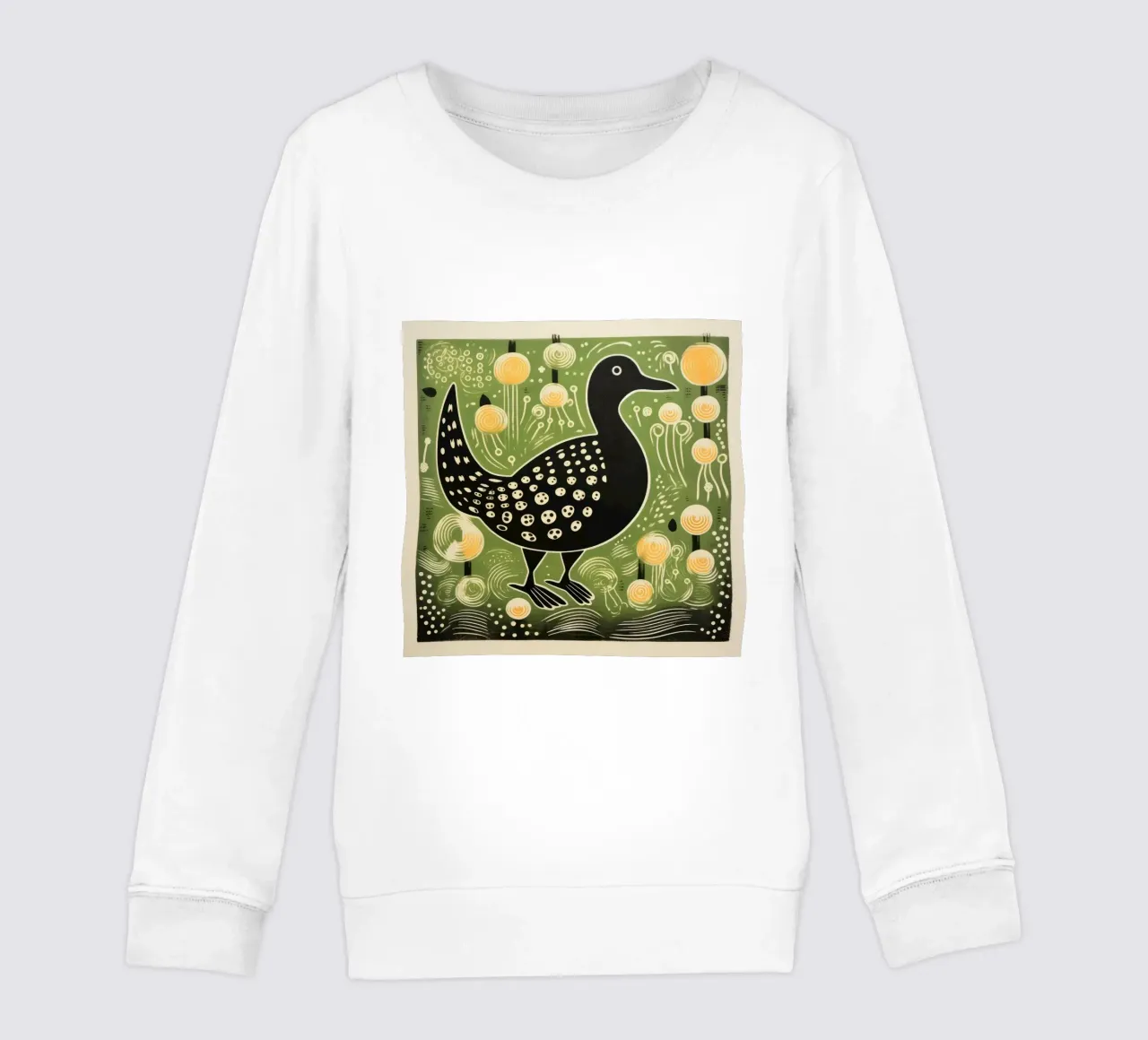 Anatra verde 2 felpa bambino da Minimal Animal Art
