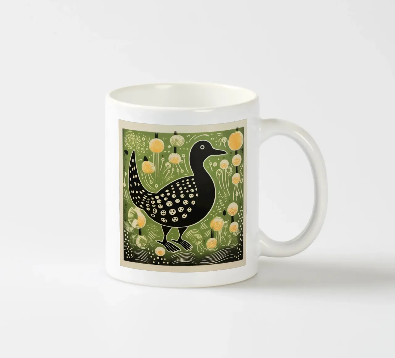Anatra verde 2 tazza in ceramica da Minimal Animal Art