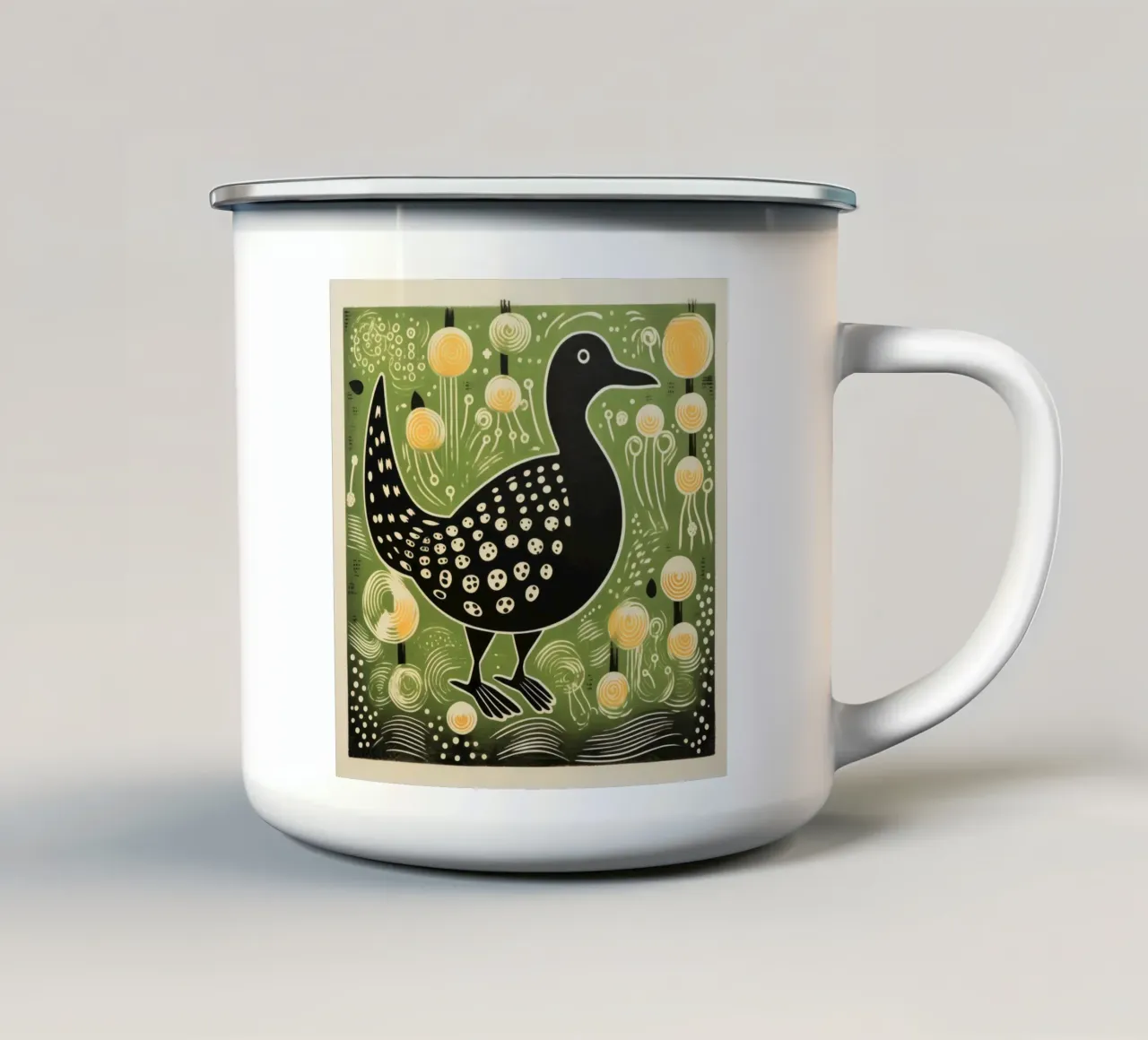 Anatra verde 2 tazza in smalto da Minimal Animal Art