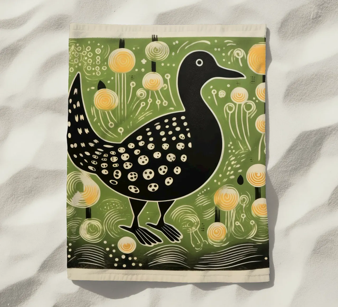 Anatra verde 2 telo mare da Minimal Animal Art