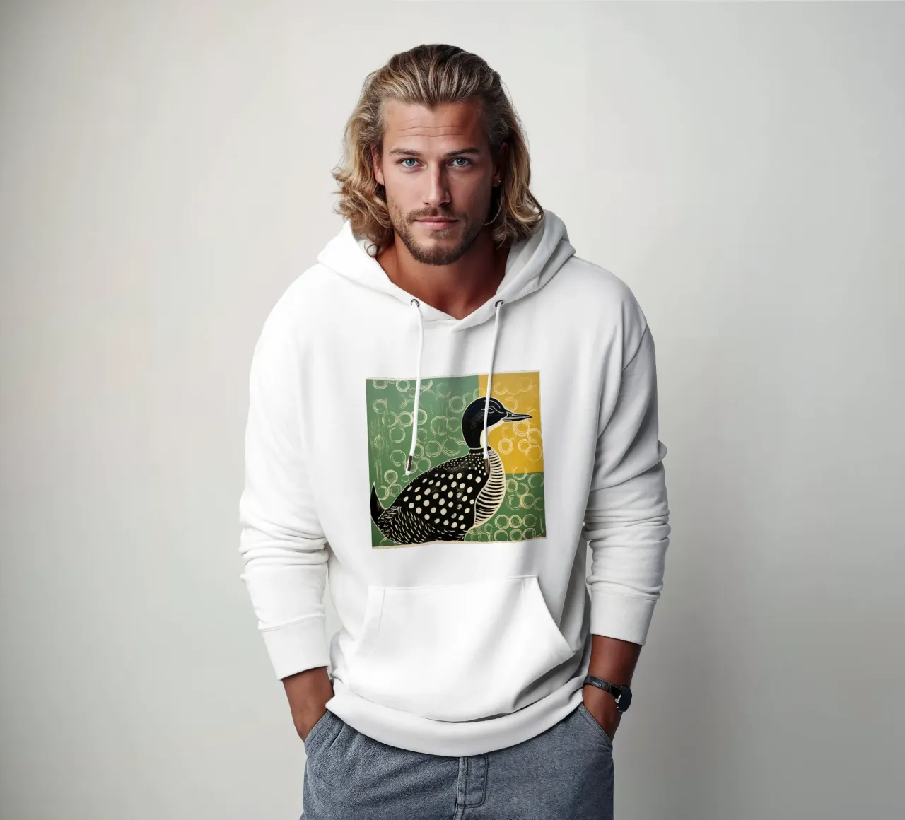 Anatra verde 3 felpa con cappuccio da Minimal Animal Art