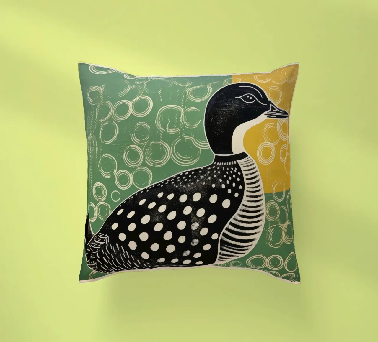 Anatra verde 3 cuscino da Minimal Animal Art