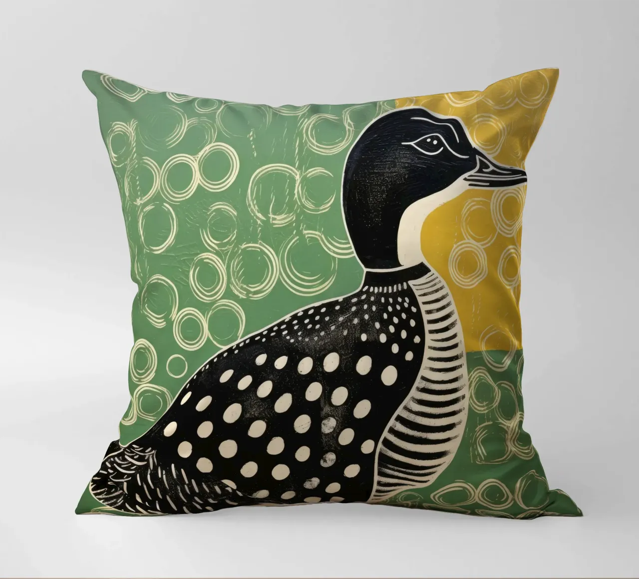 Anatra verde 3 cuscino da Minimal Animal Art