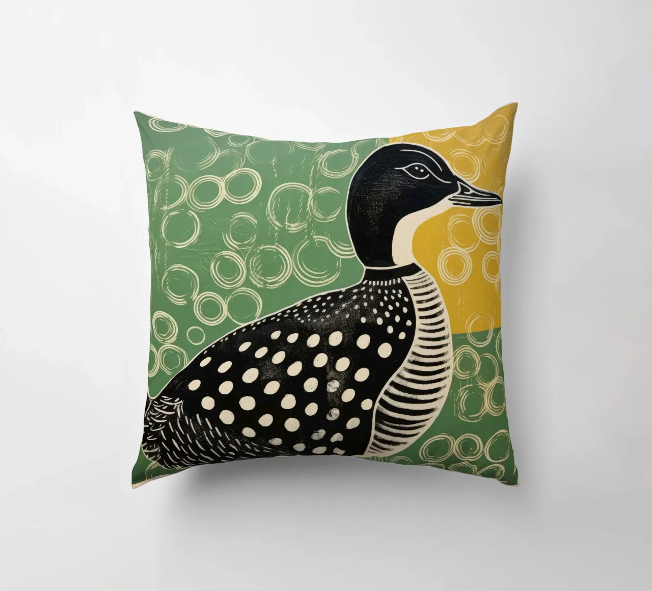 Anatra verde 3 cuscino da Minimal Animal Art