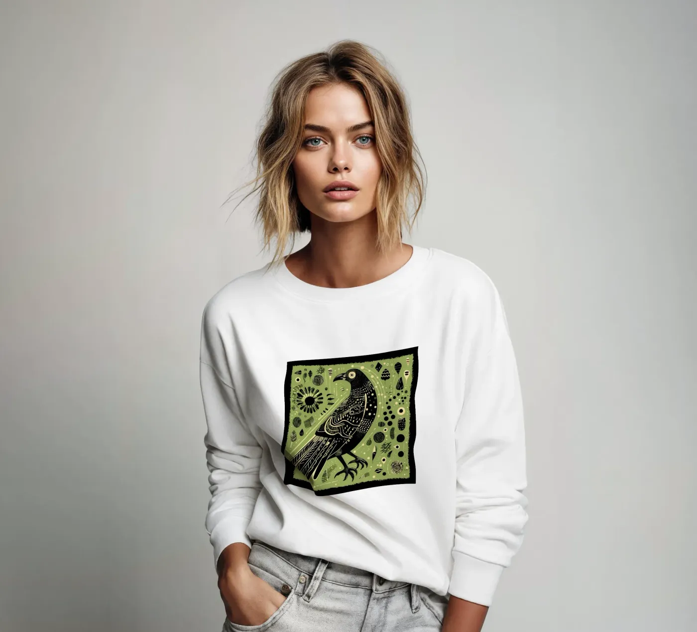 Aigle vert sweat de Minimal Animal Art