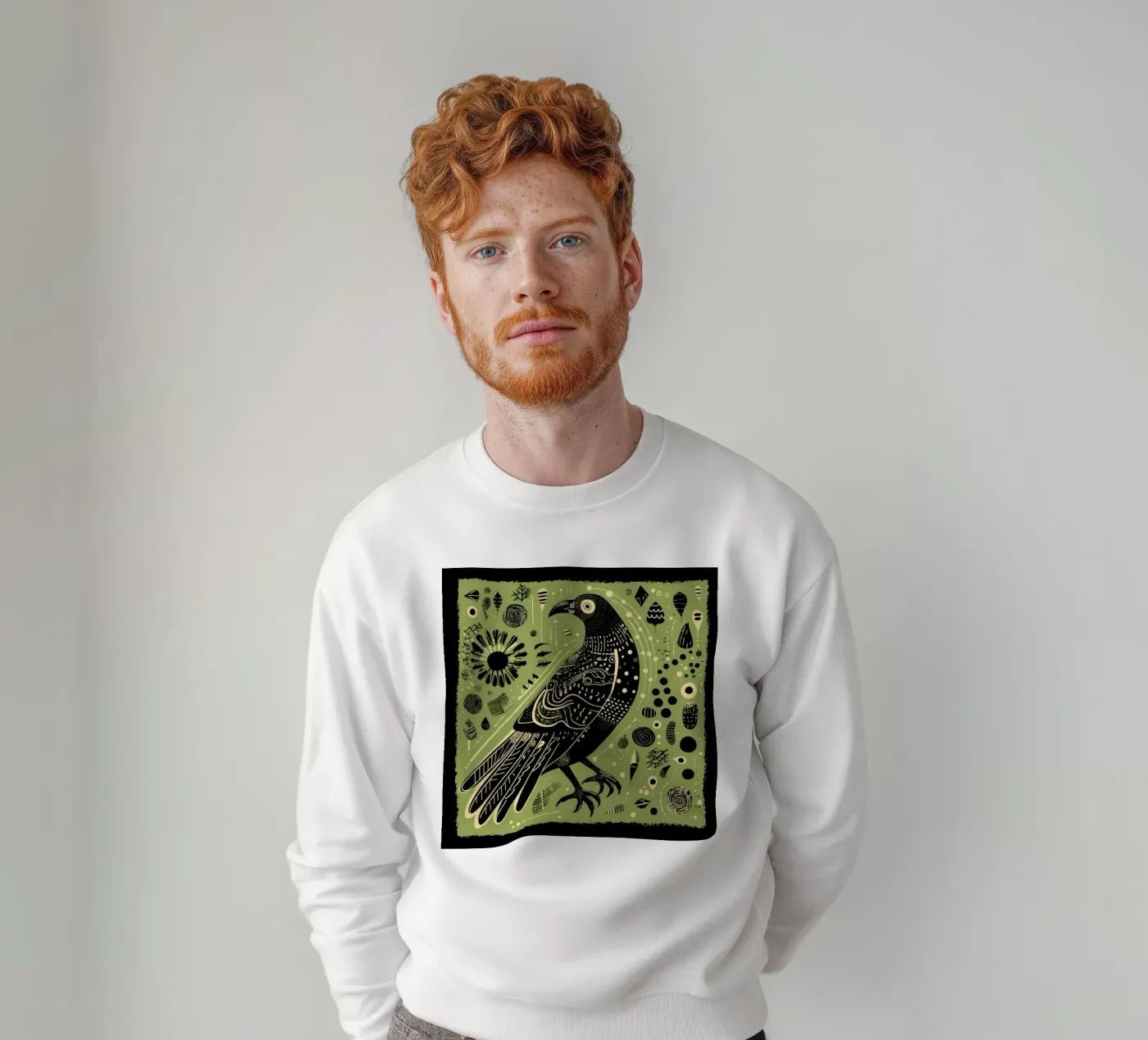 Aigle vert sweat de Minimal Animal Art