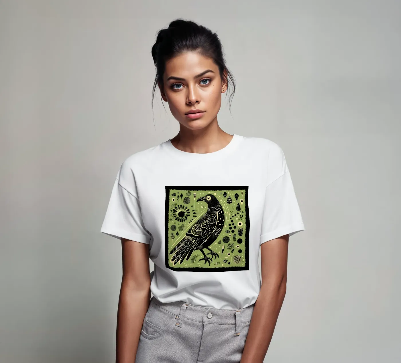 Green Eagle t-shirt by Minimal Animal Art