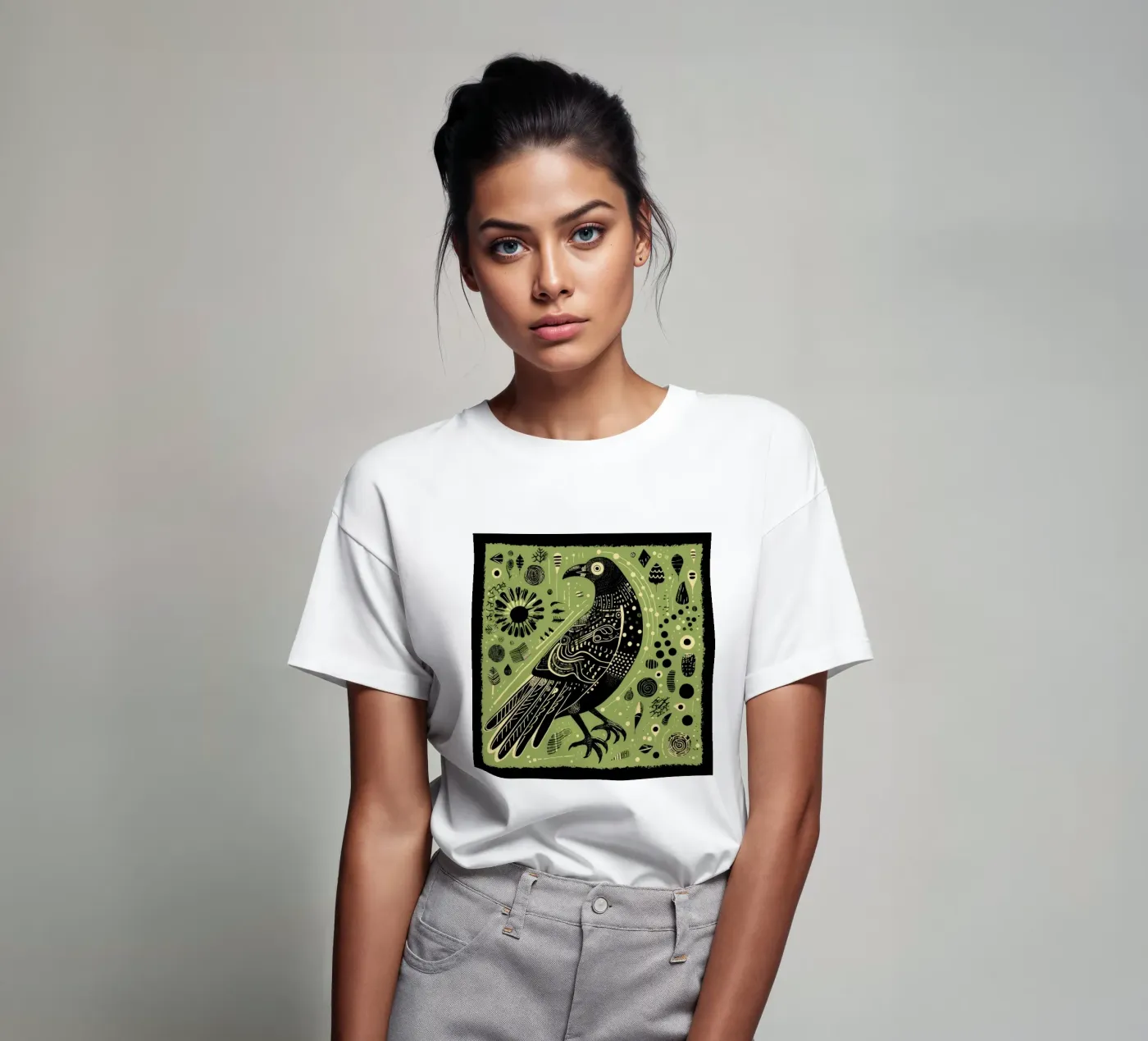 Green Eagle t-shirt by Minimal Animal Art