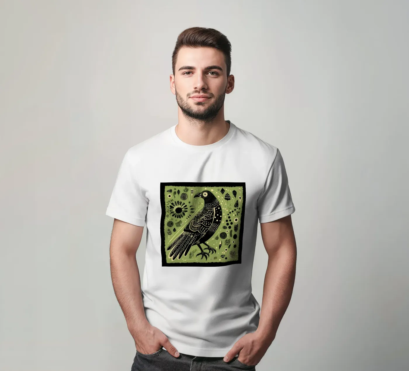 Green Eagle t-shirt by Minimal Animal Art
