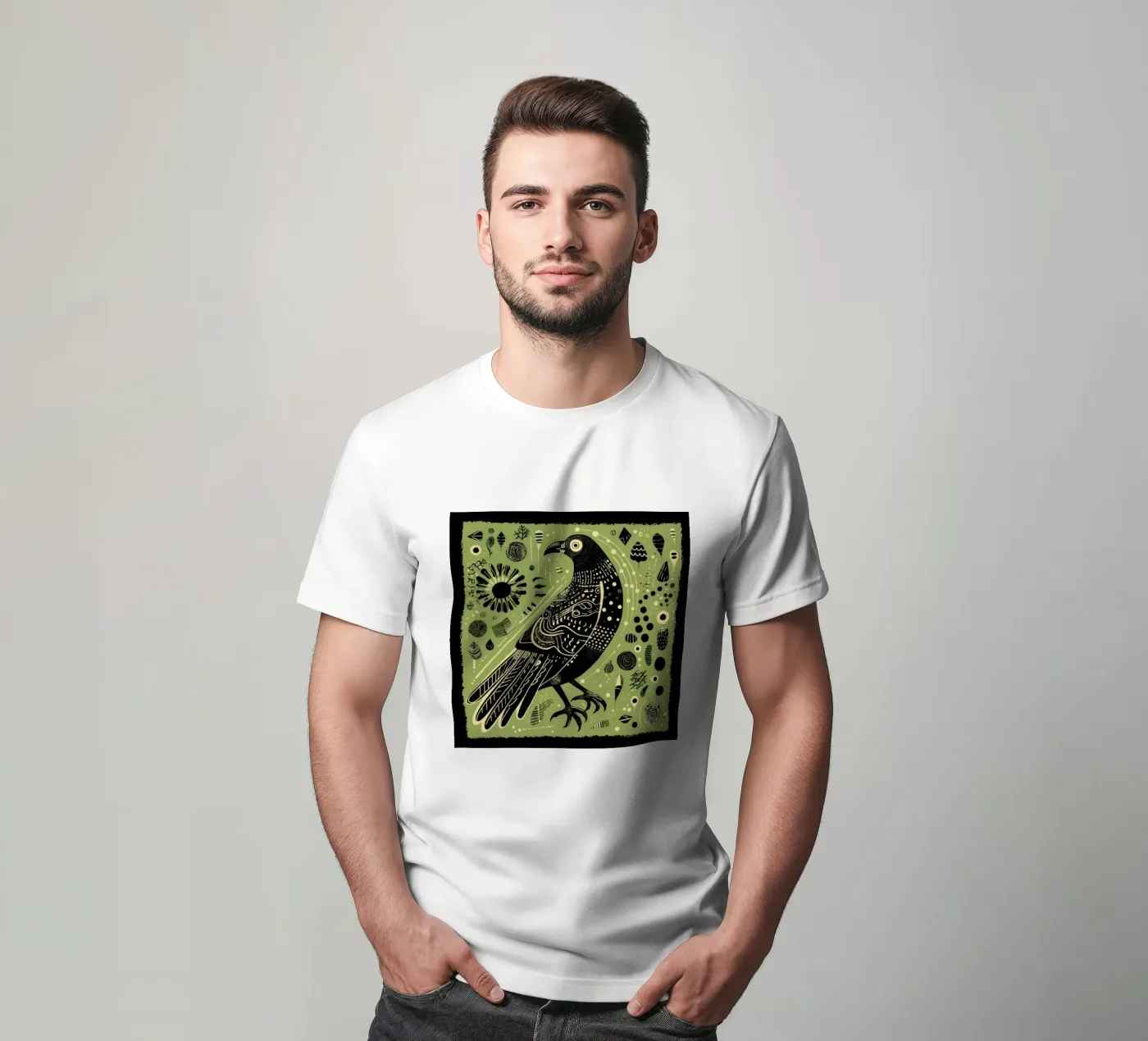 Green Eagle t-shirt by Minimal Animal Art