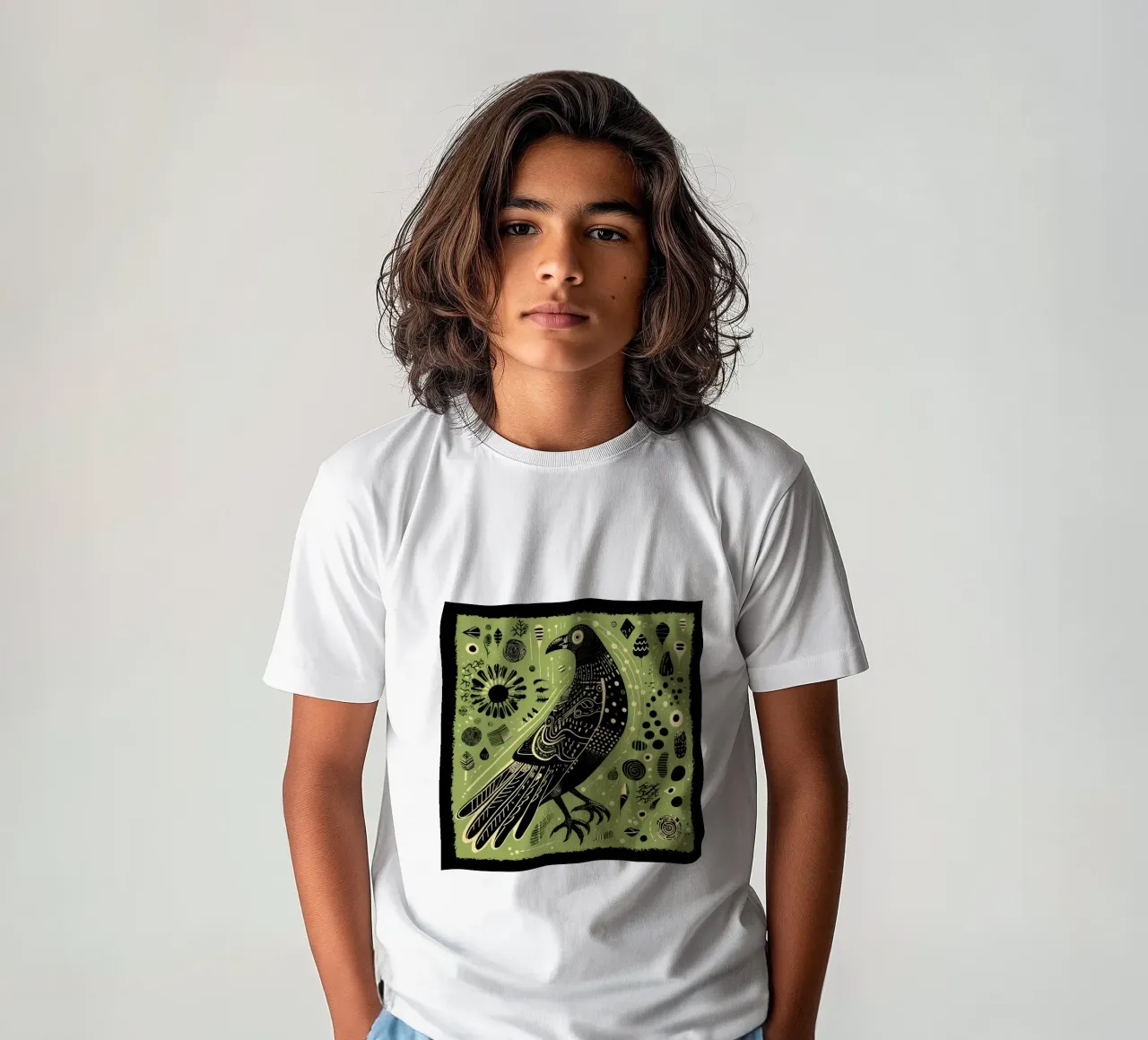 Aquila verde t-shirt bambini da Minimal Animal Art