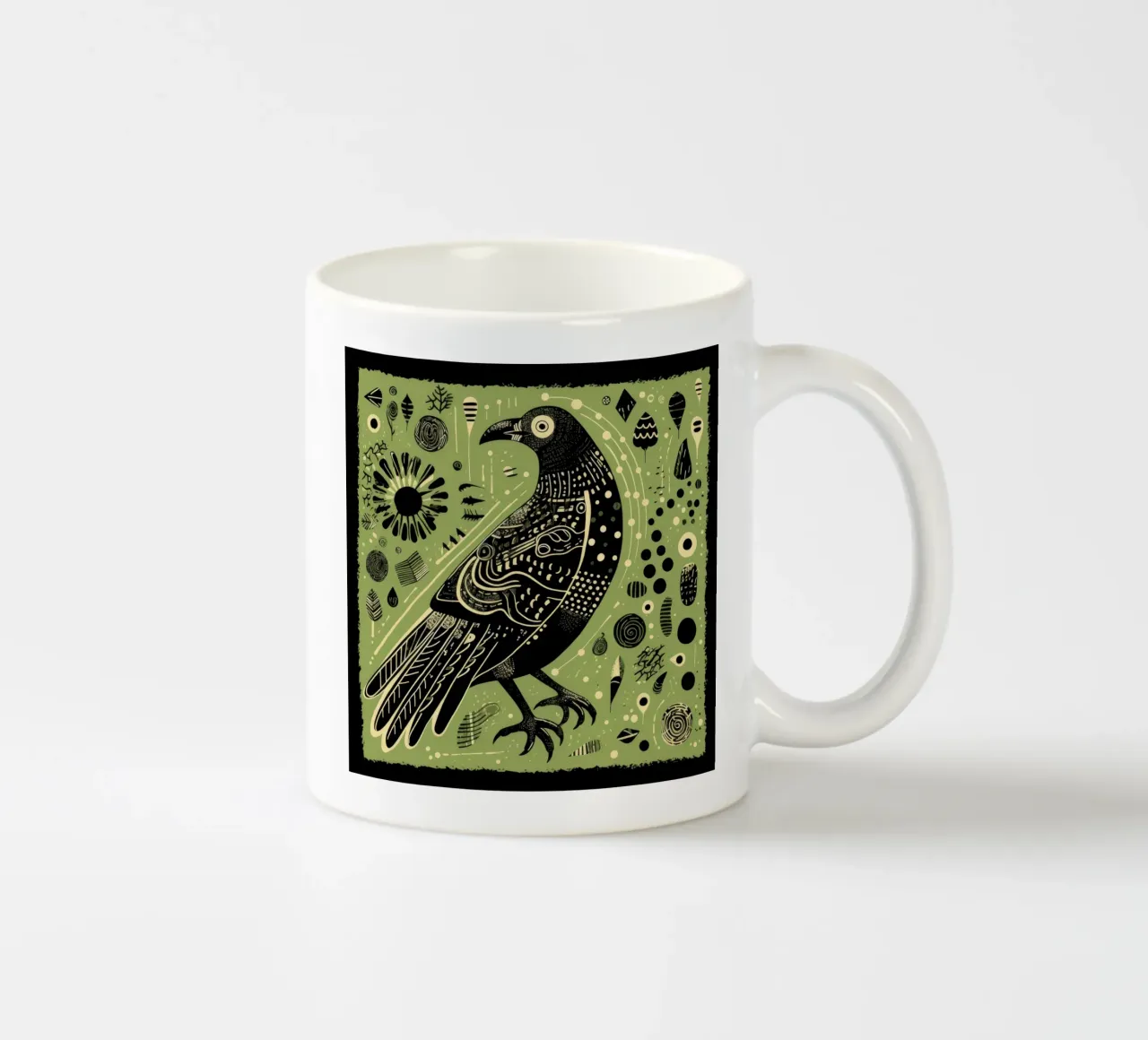 Aquila verde 1 tazza in ceramica da Minimal Animal Art