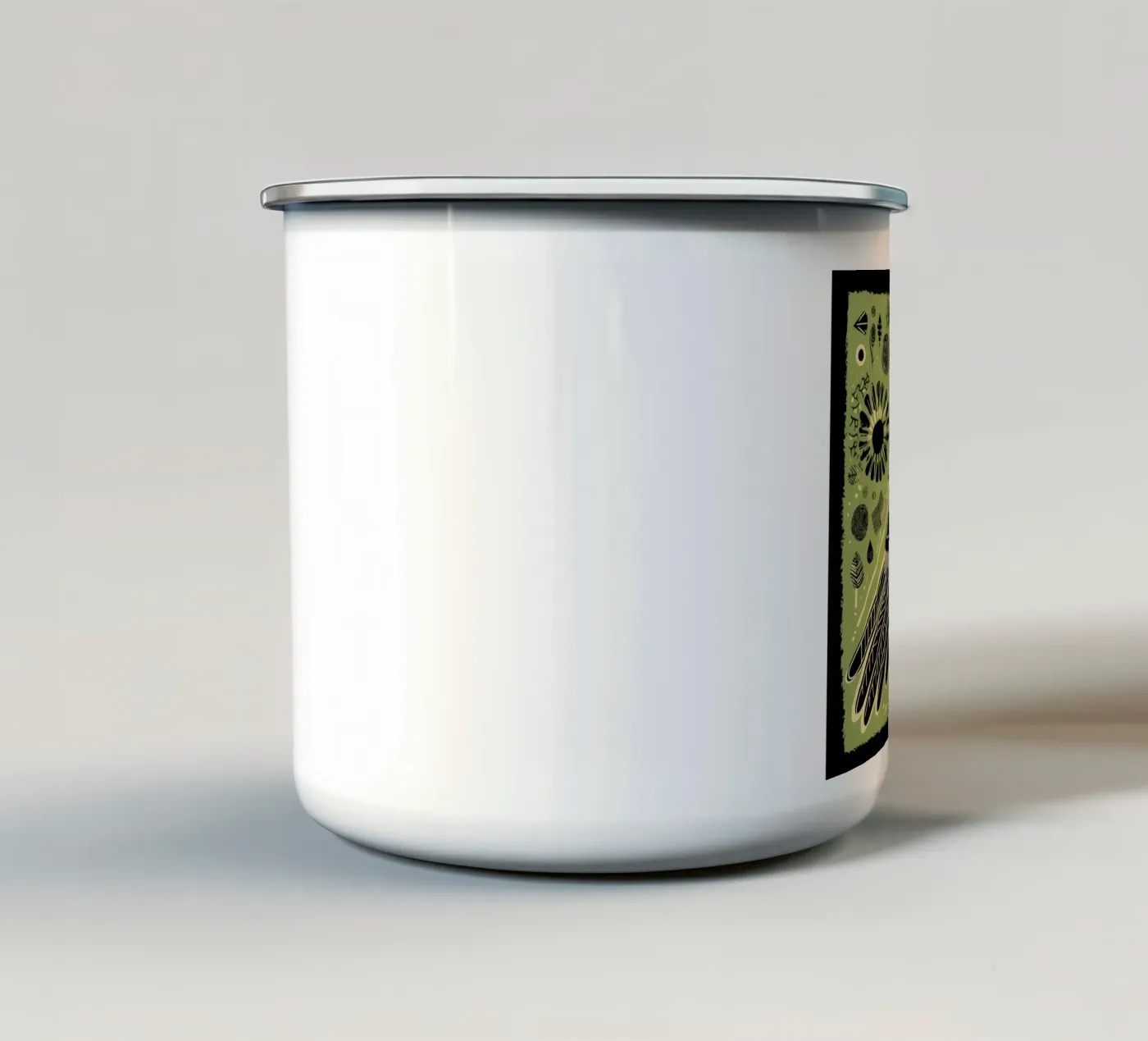 Green Eagle enamel mug by Minimal Animal Art