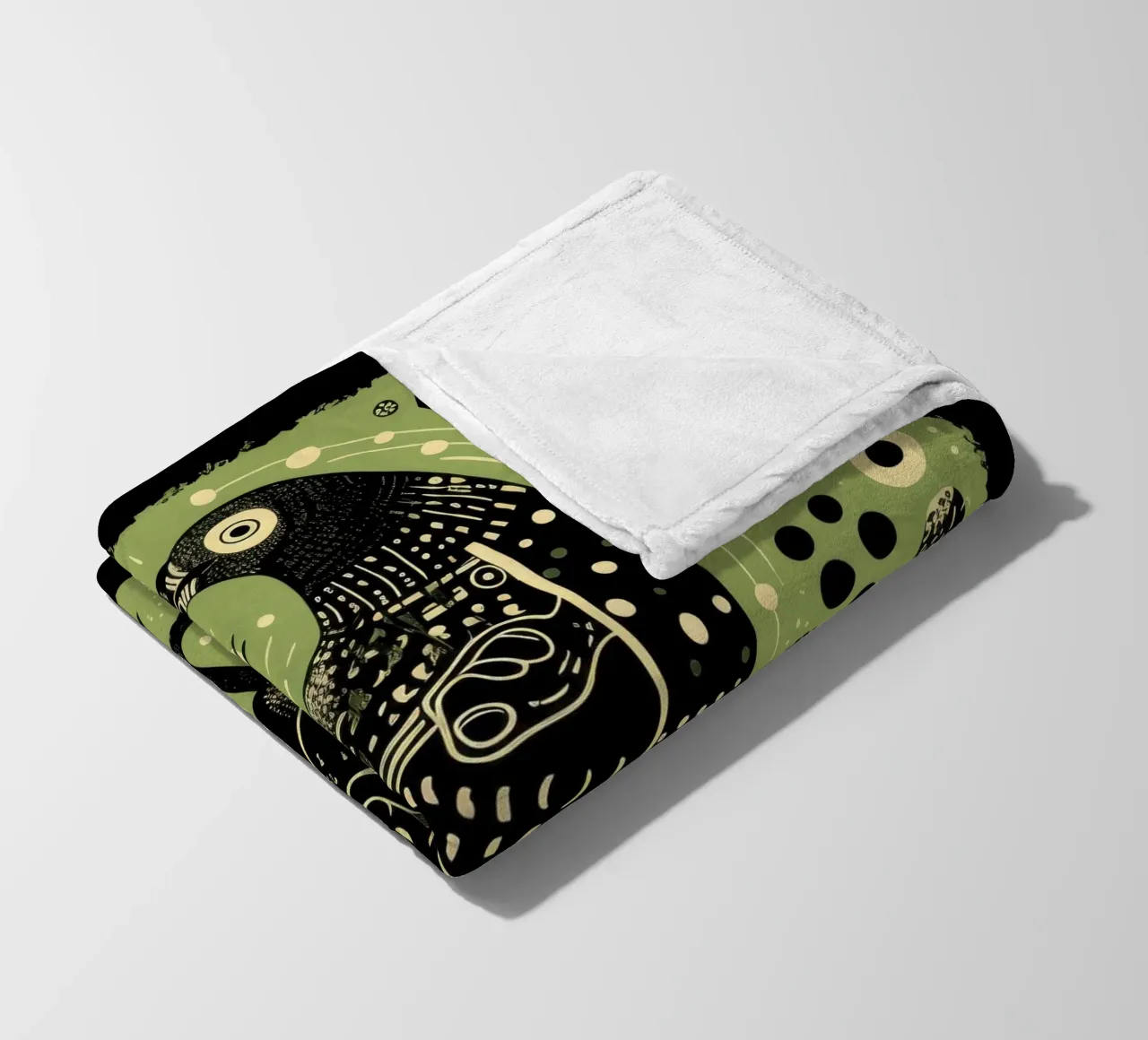 Green Eagle 1 fleece blanket by Minimal Animal Art