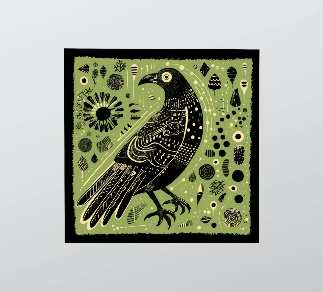 Aquila verde adesivo da Minimal Animal Art