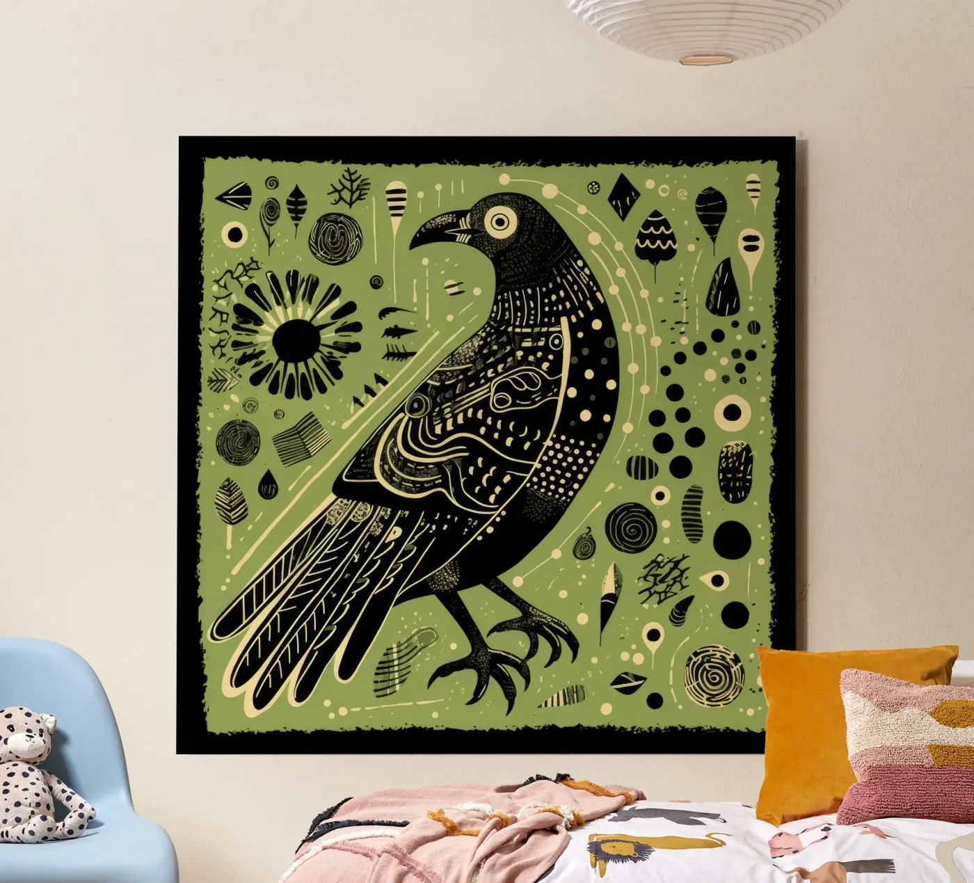 Aquila verde pannello forex da Minimal Animal Art