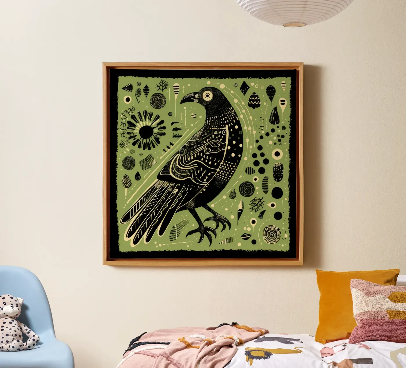 Groene adelaar canvas van Minimal Animal Art