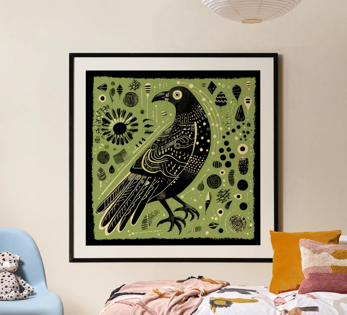 Aigle vert poster de Minimal Animal Art